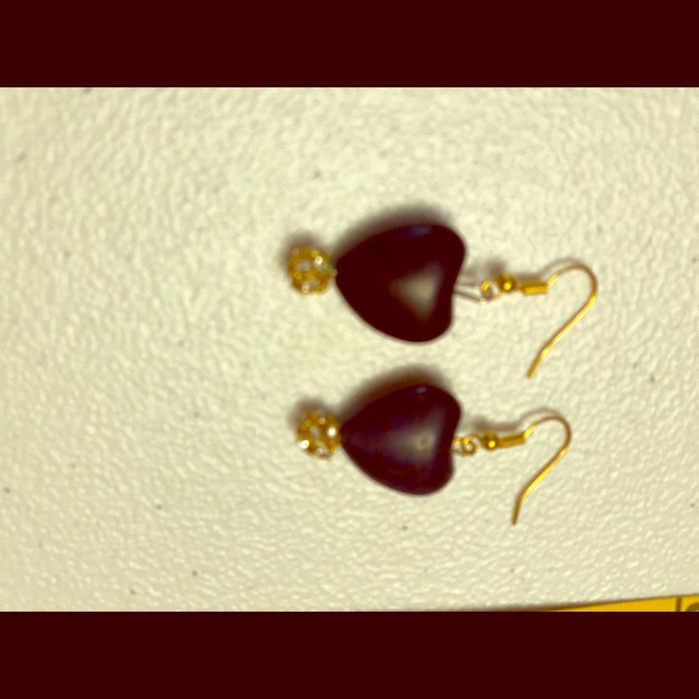 Lavender heart Cz Earrings